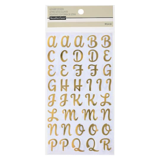 12 Packs: 83 ct. (996 total) Gold Foil Alphabet Stickers by Recollections™